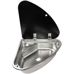 Мойка угловая 480x480x145 мм правая стекл крышка Marine Rocket (MR610RSS)